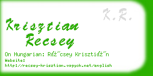 krisztian recsey business card